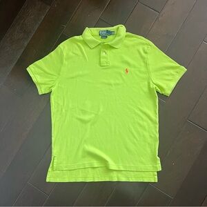 Polo Ralph Lauren Custom Fit Shirt Lime Green Mens Large Short Sleeve Vintage